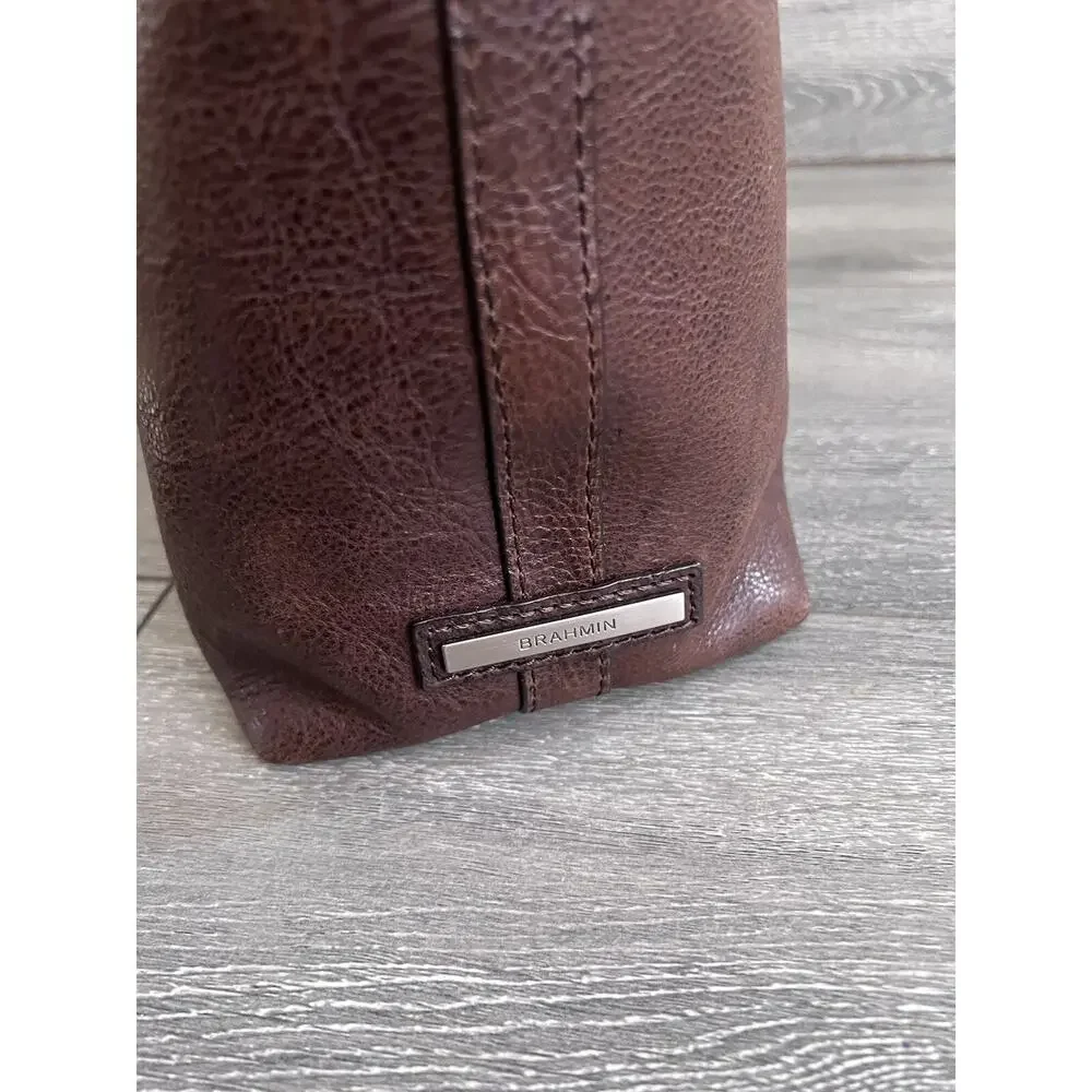 Brahmin Beckett cocoa brown Manchester genuine leather men laptop bag B000514
